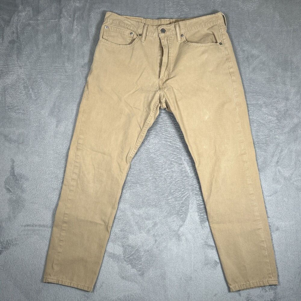 Levi's 512 Slim Taper Jeans Mens 34x30 (34x27) Beige Tan Stretch Denim Pants
